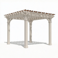 Pergola ogrodowa 300 x 300 x 240 cm z drewna biała - ażurowe zadaszenie