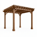 Pergola ogrodowa 300 x 300 x 240 cm z drewna brązowa - ażurowe zadaszenie