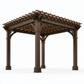 Pergola ogrodowa 300 x 300 x 250 cm drewniana brązowa ażurowa