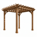 Pergola ogrodowa 300 x 300 x 240 cm z drewna brązowa - ażurowe zadaszenie tarasowe